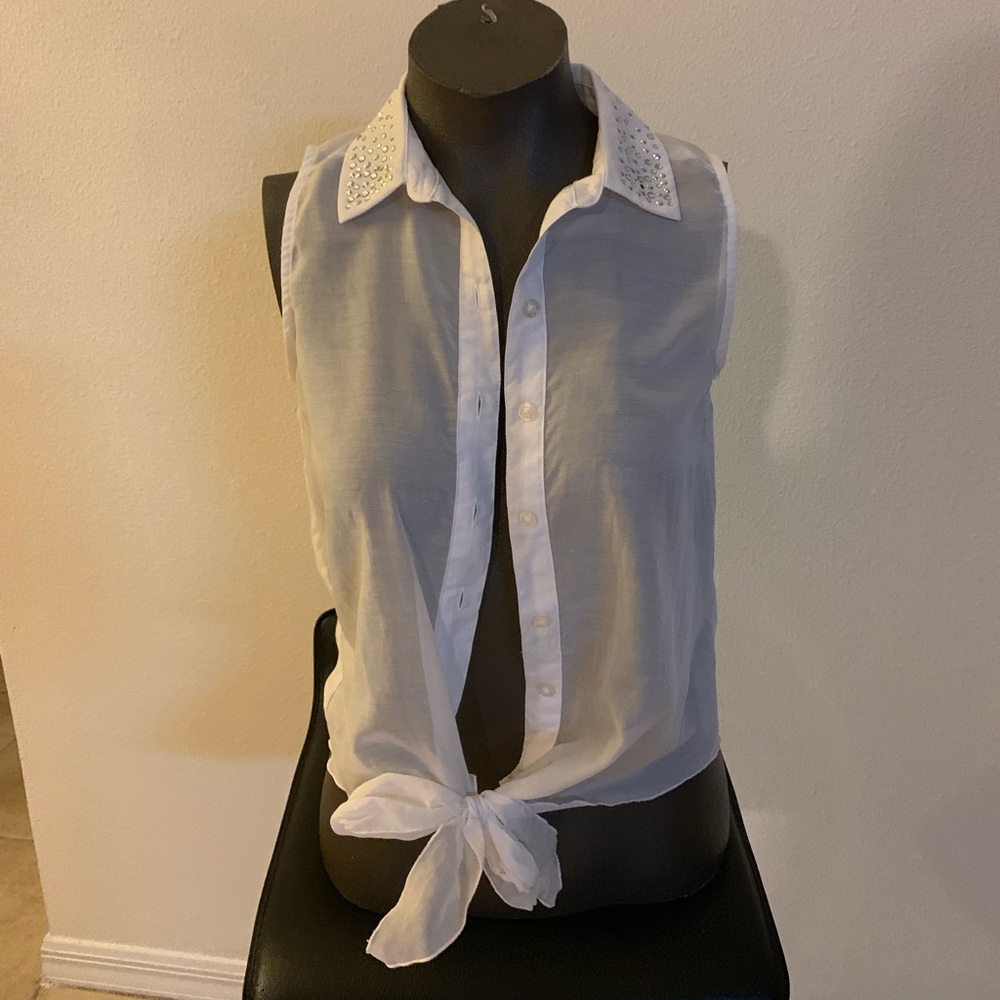 Candie’s White Button Down Blouse